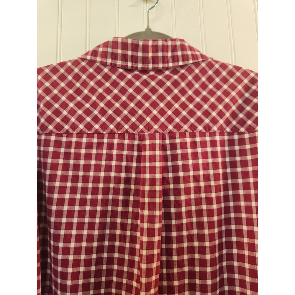 Talbots Women's Hot Pink Gingham Plaid Button-down Shirt Size 2XL Petite Casual - Picture 7 of 12